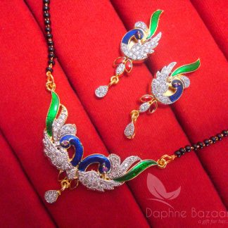 MS85 Multi Colour Daphne Zircon Peacock Meenakari Mangalsutra