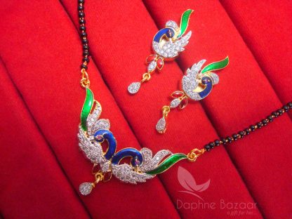 MS85 Multi Colour Daphne Zircon Peacock Meenakari Mangalsutra