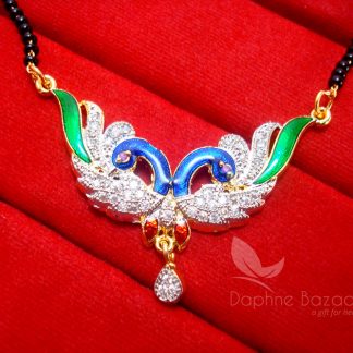 MS85 Multi Colour Daphne Zircon Peacock Meenakari Mangalsutra PENDANT