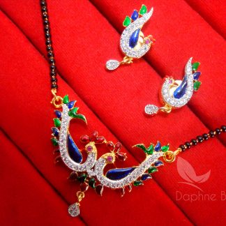 MS861 Multi Colour Daphne Zircon Peacock Meenakari Mangalsutra for Women, Gift for Wife