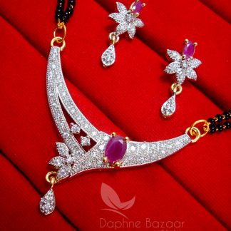 MS91 Daphne Pink Art Zircon Mangalsutra set