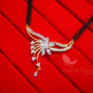 S11 Daphne Zircon Designer Flora Mangalsutra - pendant