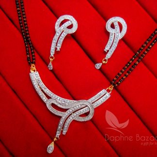 S14 Daphne Zircon Art Flower Mangalsutra set for Women