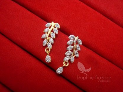 S15 Daphne Zircon Art Flower Mangalsutra - EARRING