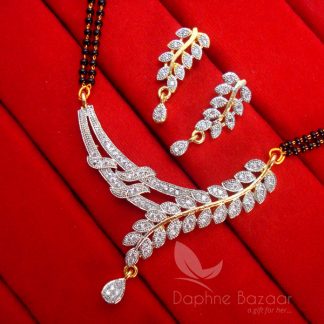 S15 Daphne Zircon Art Flower Mangalsutra set for Women