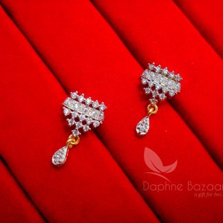 S17 Daphne Zircon Art Flower Mangalsutra - EARRINGS