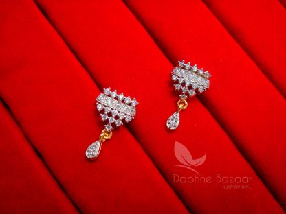 S17 Daphne Zircon Art Flower Mangalsutra - EARRINGS