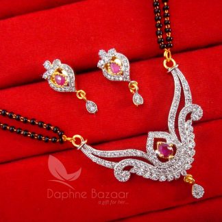 S23 Daphne Pink Zircon Elegant Mangalsutra for Women