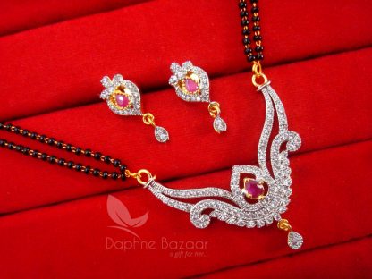 S23 Daphne Pink Zircon Elegant Mangalsutra for Women