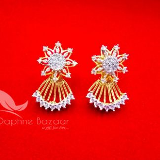 E51 Daphne Zircon Studded Clever Earrings Full View