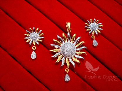 AD68, Daphne Chunky Zircon Spike Pendant Earrings for Women