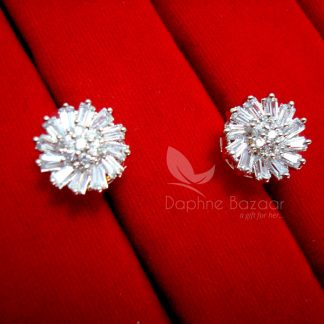 AD69, Daphne Crystal Flower Pendant Earrings for Cute Anniversary Gifts - EARRINGS