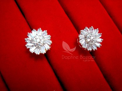 AD69, Daphne Crystal Flower Pendant Earrings for Cute Anniversary Gifts - EARRINGS