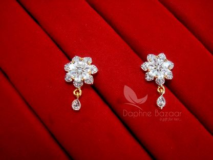 AD70, Daphne Zircon Flower Earrings for Cute Anniversary Gifts