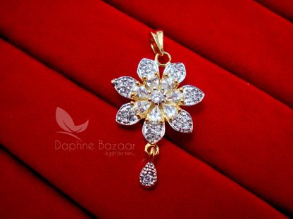 AD70, Daphne Zircon Flower Pendant for Cute Anniversary Gifts