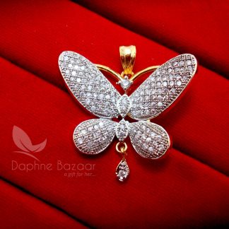 AD72, Daphne Designer Butterfly Zircon Pendant Set for Women - PENDANT