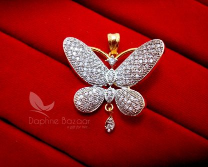 AD72, Daphne Designer Butterfly Zircon Pendant Set for Women - PENDANT