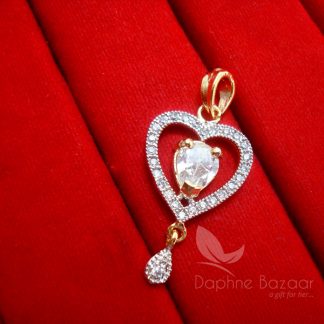 AD74, Daphne Designer Heart Zircon Pendant Set for Women - PENDANT