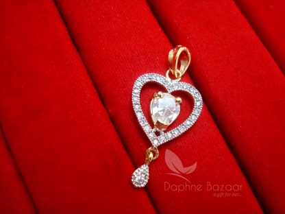 AD74, Daphne Designer Heart Zircon Pendant Set for Women - PENDANT