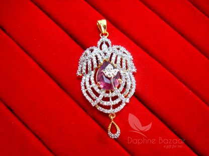 AD76 Daphne Wine Shade Crystal Pendant and Earrings for Women, Anniversary Gift - PENDANT