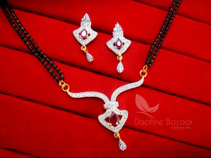 MS291 Daphne Pink Art Zircon Mangalsutra set for Women