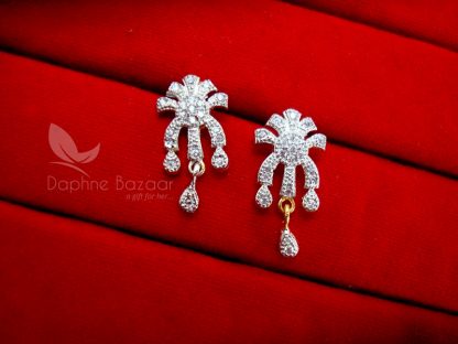 MS75 Daphne Flora Zircon Designer Mangalsutra for Women - EARRINGS