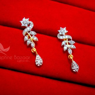 S30 Daphne Zircon Leaf Art Mangalsutra set for Women - EARRINGS