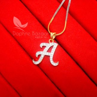 A - Alphabet, Daphne Zircon Pendant for Men or Women