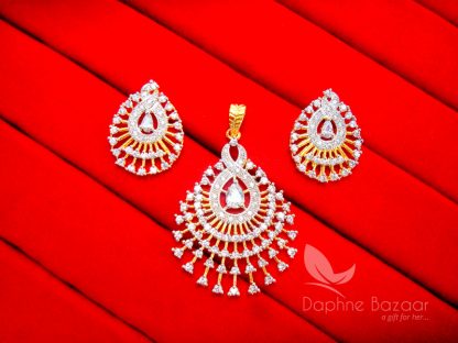 AD87 Daphne Designer Zircon Pendant and Earrings