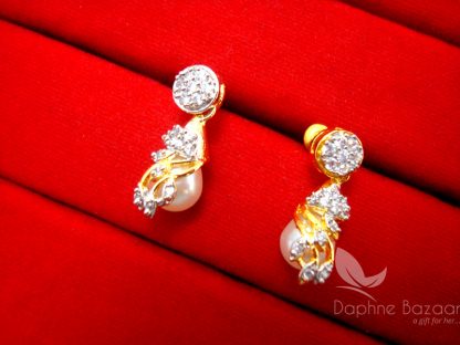 AD90 Daphne Designer Pendant Set With Pearl Drop - EARRINGS