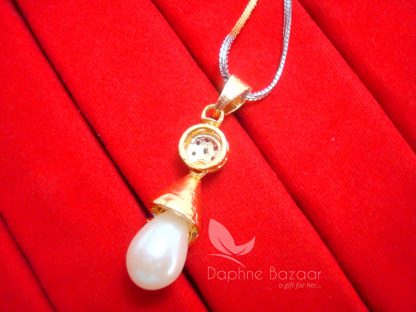 AD90 Daphne Designer Pendant Set With Pearl Drop - PENDANT BACK SIDE