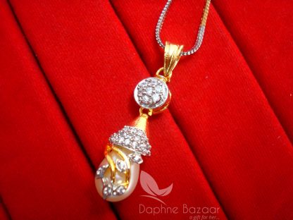 AD90 Daphne Designer Pendant Set With Pearl Drop - PENDANT FORNT