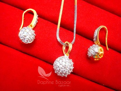 AD91 Daphne Designer Zircon Pendant Earrings