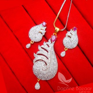 AD92, Daphne Designer Zircon Pendant Earrings