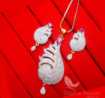 AD92, Daphne Designer Zircon Pendant Earrings