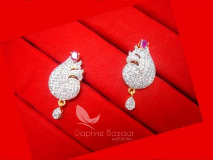 AD92, Daphne Designer Zircon Pendant Earrings - EARRINGS