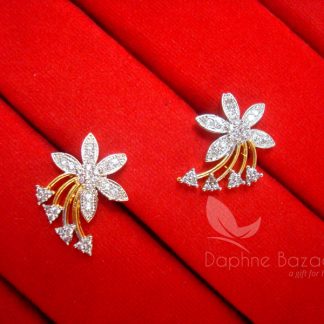 E17, Daphne Designer Flora Zircon Earrings for Women