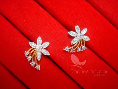 E17, Daphne Designer Flora Zircon Earrings for Women