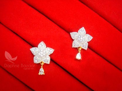 E22, Daphne Zircon Golden Silver Star Earrings for women