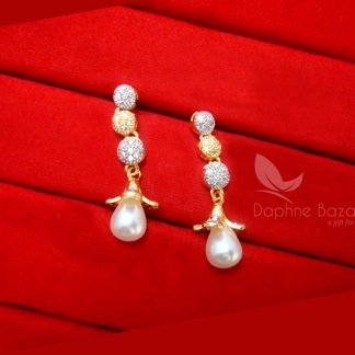 E24 Daphne Zircon Studded Pearl Droplet Hanging