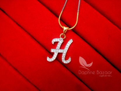H - Alphabet, Daphne Zircon Pendant for Men or Women