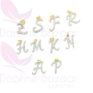 LA10, Daphne Zircon Studded Alphabets Pendants