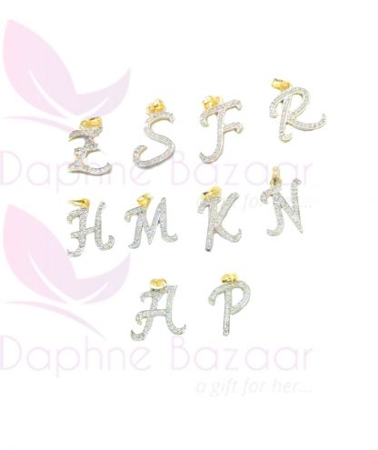 LA10, Daphne Zircon Studded Alphabets Pendants