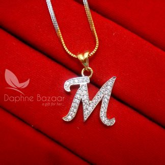 M - Alphabet, Daphne Zircon Pendant for Men or Women