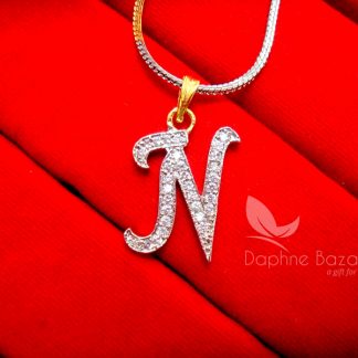 N - Alphabet, Daphne Zircon Pendant for Men or Women