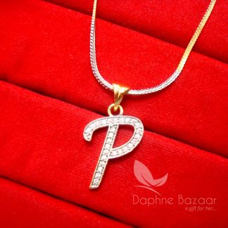P - Alphabet, Daphne Zircon Pendant for Men or Women