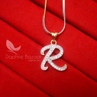 R - Alphabet, Daphne Zircon Pendant for Men or Women