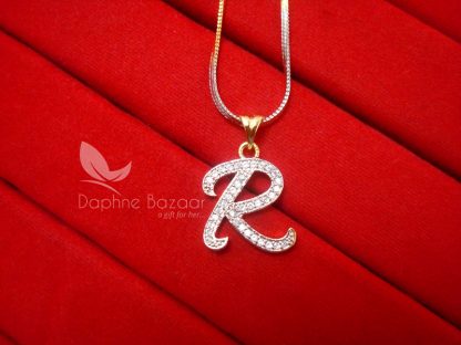 R - Alphabet, Daphne Zircon Pendant for Men or Women