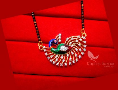 S33 Daphne Zircon Peacock Meenakari Mangalsutra for Women, Gift for Wife - PENDANT.JPG