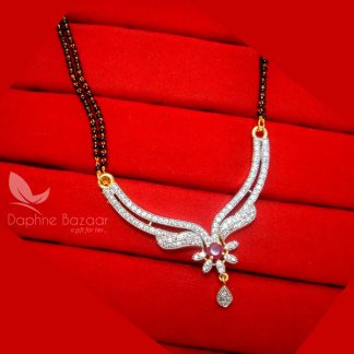 S34P, Daphne Pink Zircon Flower Mangalsutra for Women